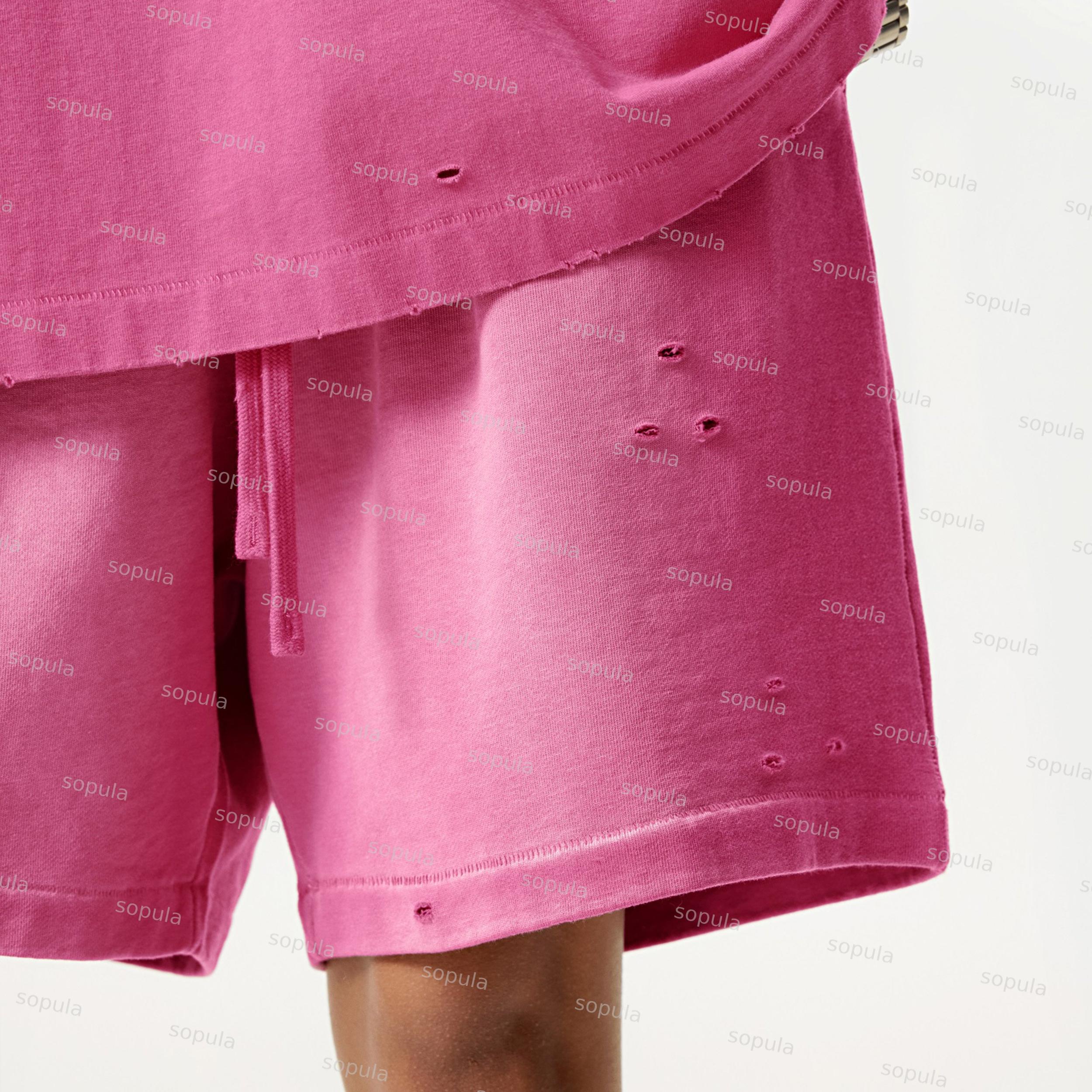 One Of One Star Print Vintage Washed Ripped Shorts Product Image