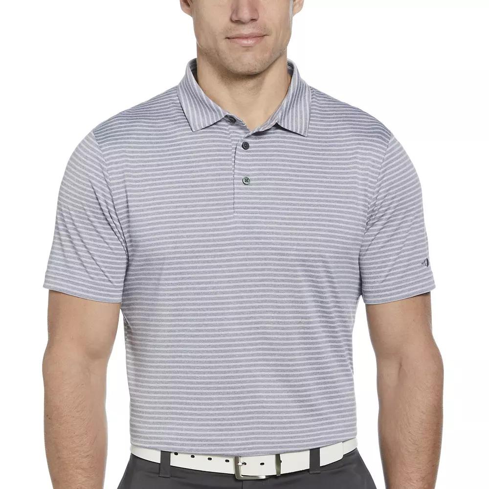 Men's Grand Slam Grand Slam Heather Stripe Short Sleeve Slim Fit Golf Polo Shirt, Size: XXL, Tradewinds Grey Product Image