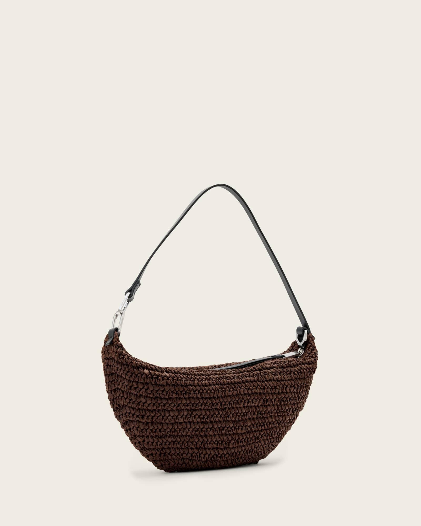 Luna Micro Woven Bag COGNAC BROWN | ALLSAINTS US Product Image