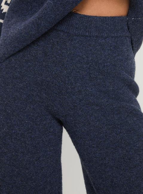 Alpine Knit Pants Navy / Cream Product Image