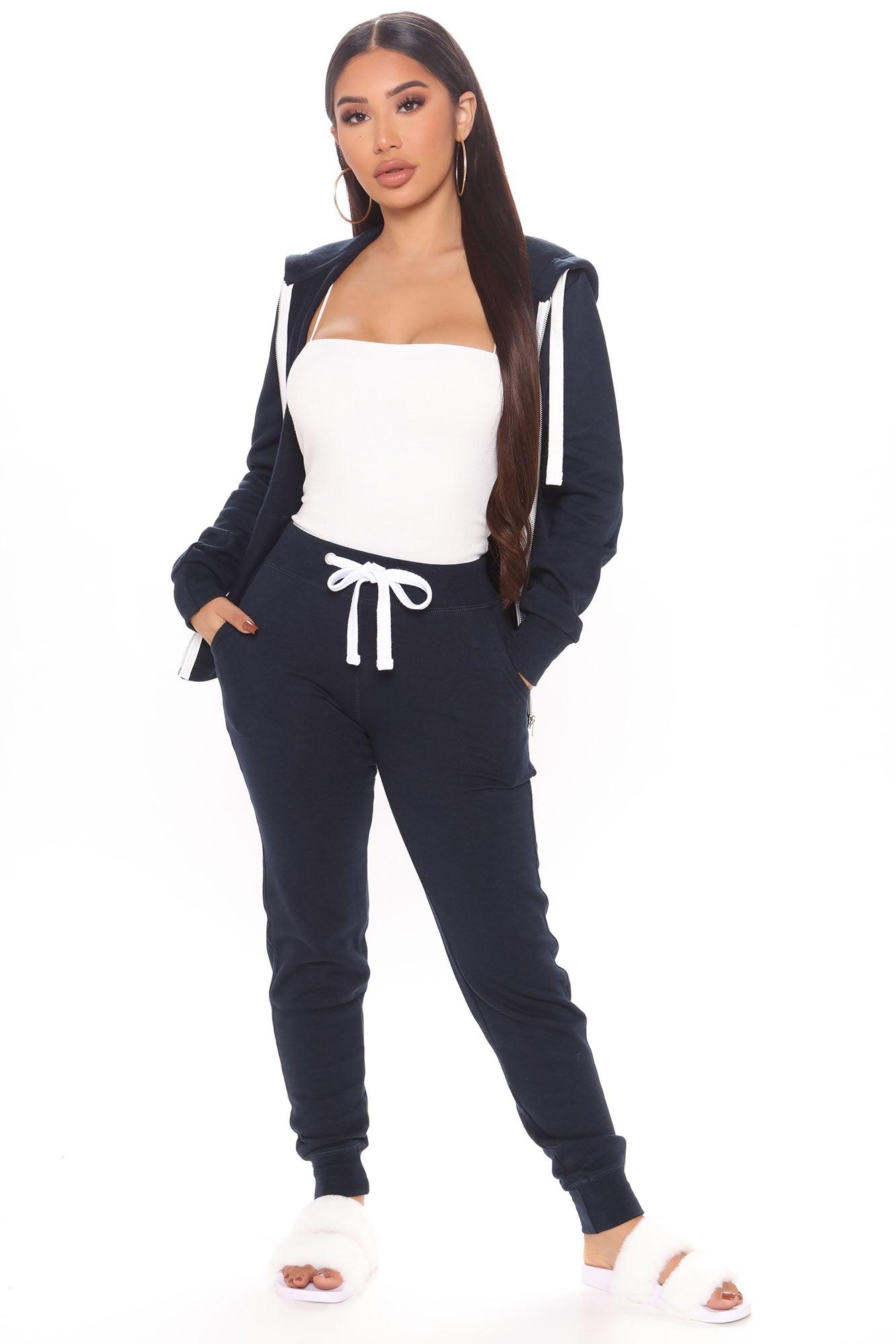 Relaxed Vibe Zip Up Jacket - Navy Product Image