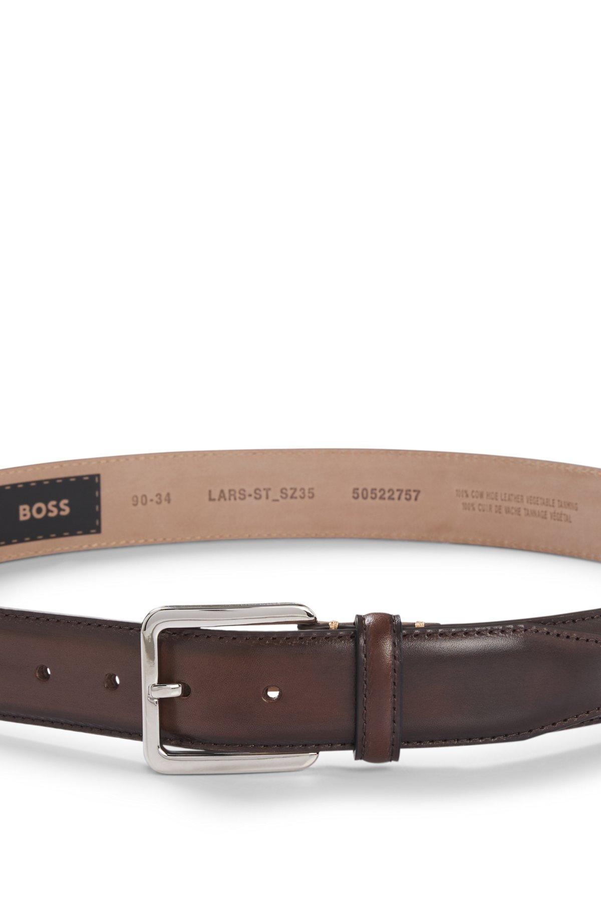 Italian-leather belt with contrast stitching Product Image