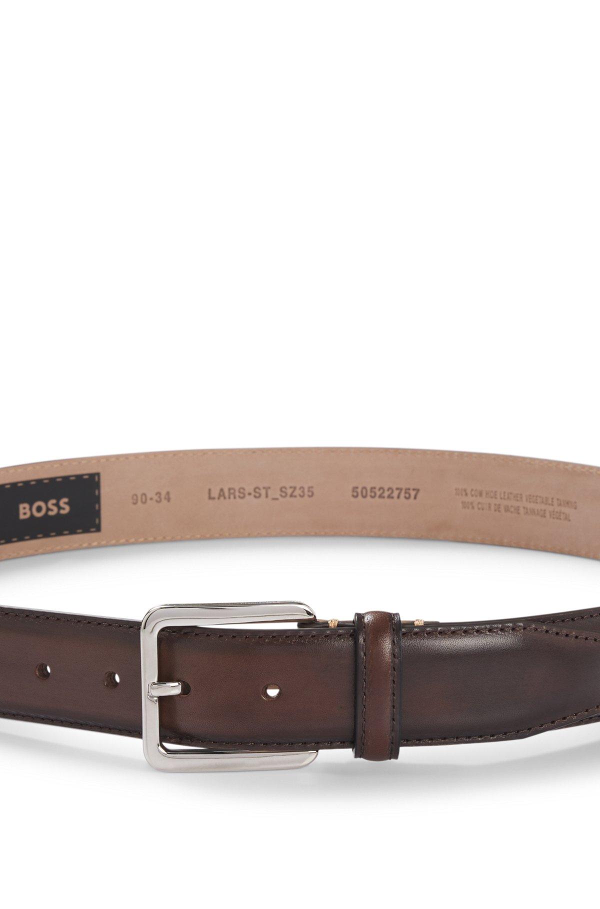 Italian-leather belt with contrast stitching Product Image