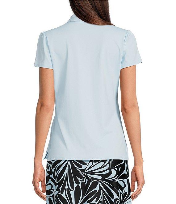 Jude Connally Angelica Brushed Jude Cloth Point Collar Button Neck Short Sleeve Top Product Image