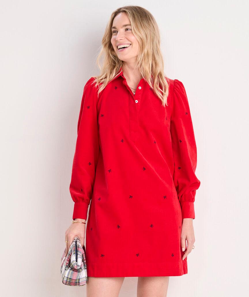 Embroidered Cord Popover Dress Product Image