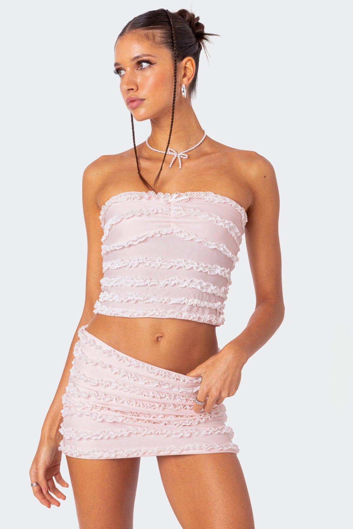 Izzy Ruffled Strapless Top Product Image