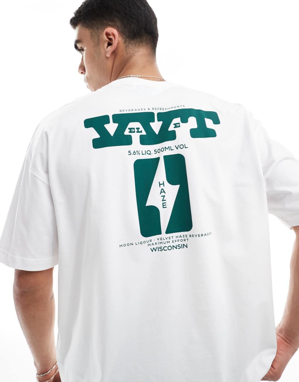 ASOS DESIGN oversized t-shirt with text graphics in white Product Image