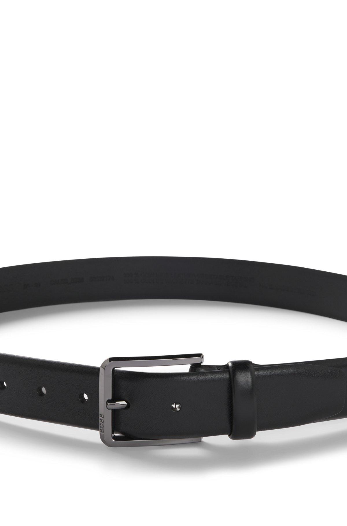 Italian-leather belt with polished gunmetal buckle Product Image