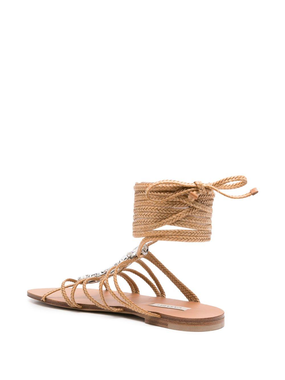 crystal-embellished lace-up sandals Product Image