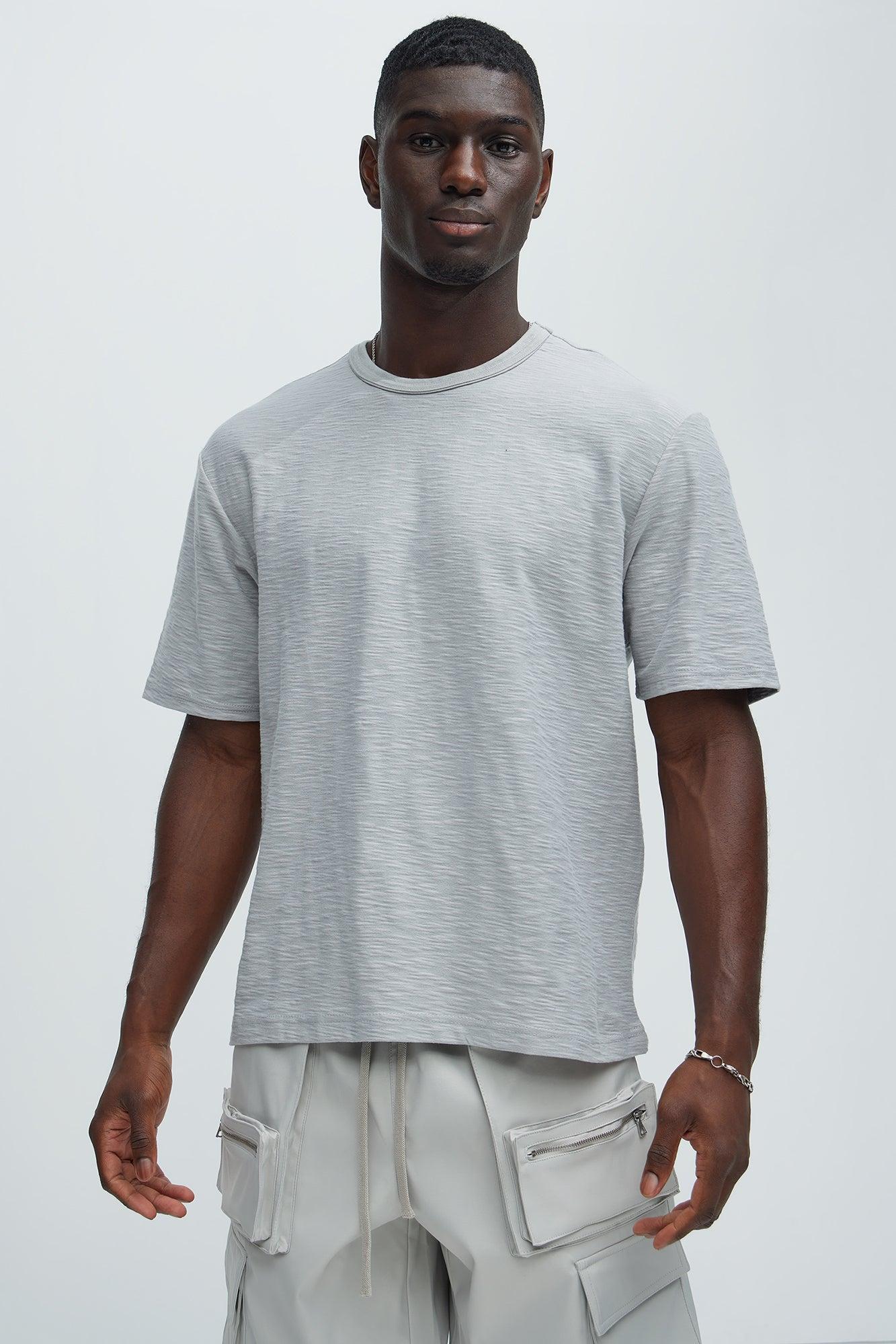 Asher Slub Texture Short Sleeve Tee - Grey Product Image