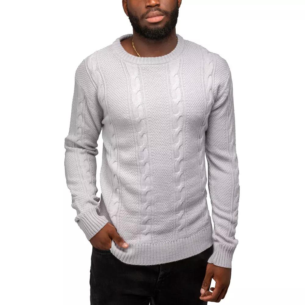 Men's Xray Regular-Fit Cable-Knit Sweater, Size: 3XL, Purple Hint Product Image