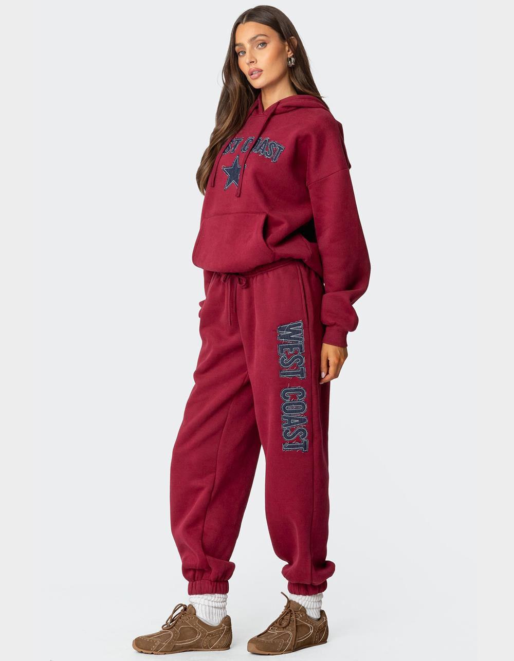 EDIKTED West Coast Hoodie - DK RED Product Image