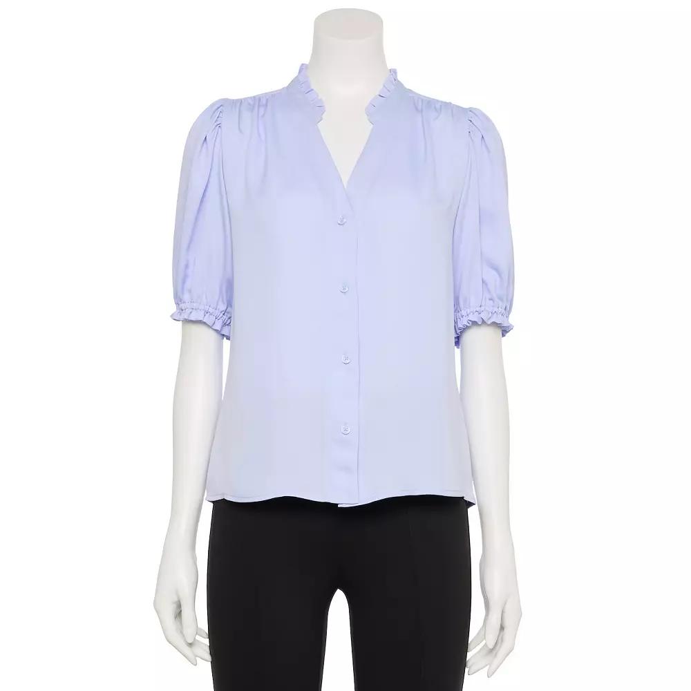 Women's Nine West Adaptive Ruffle Shirt,  Product Image