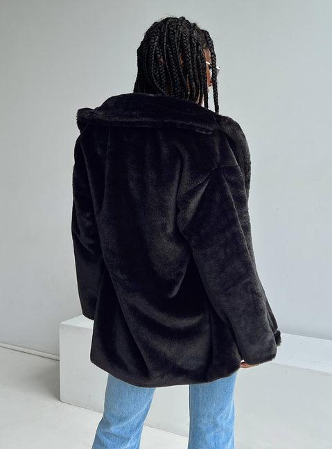 Dune Faux Fur Jacket Black Product Image