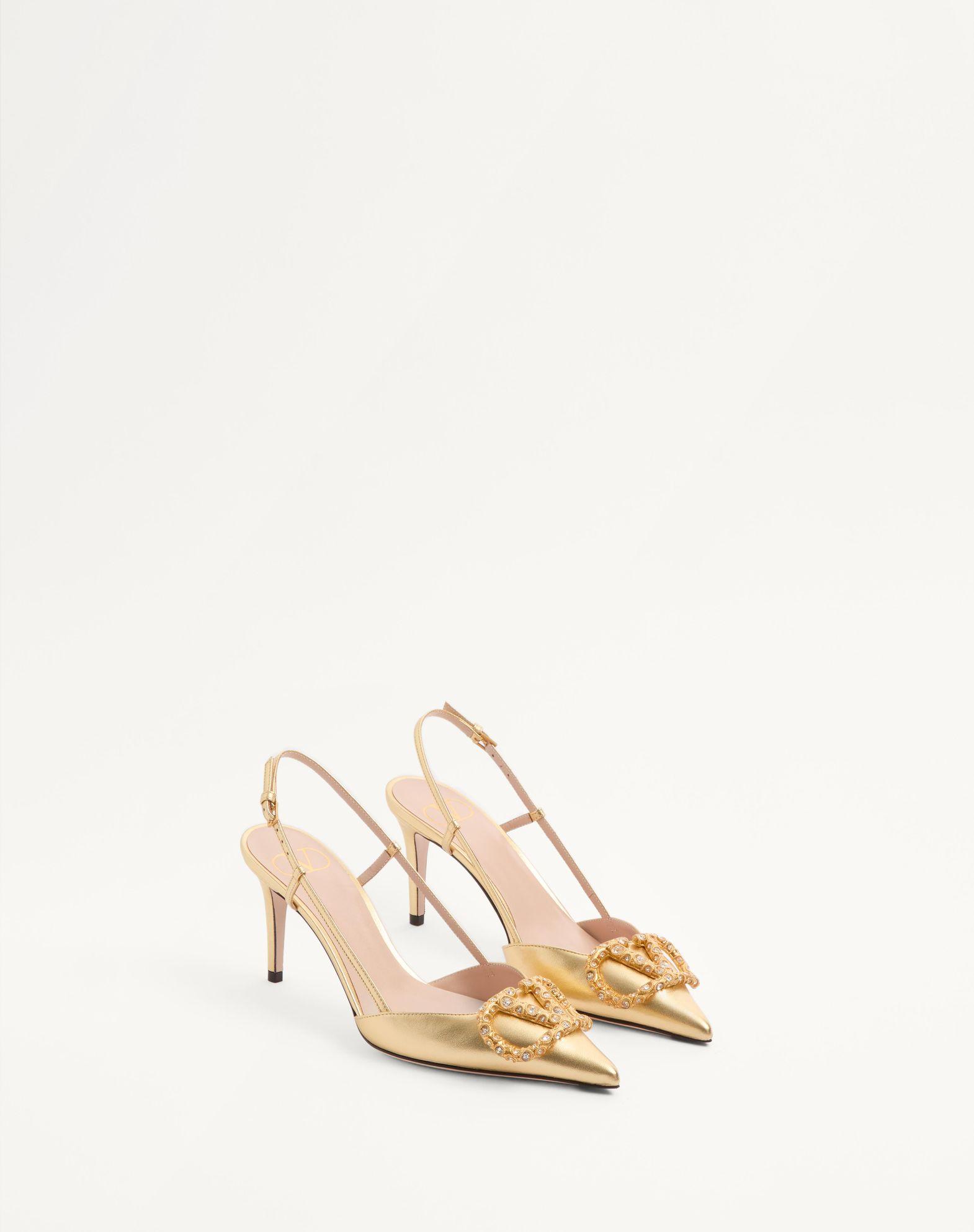 Vlogo Signature Slingback Pump In Laminated Nappa Leather 80Mm Product Image