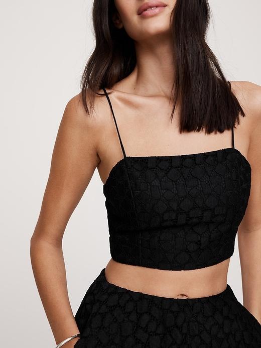 Strappy Geo Lace Cropped Top Product Image