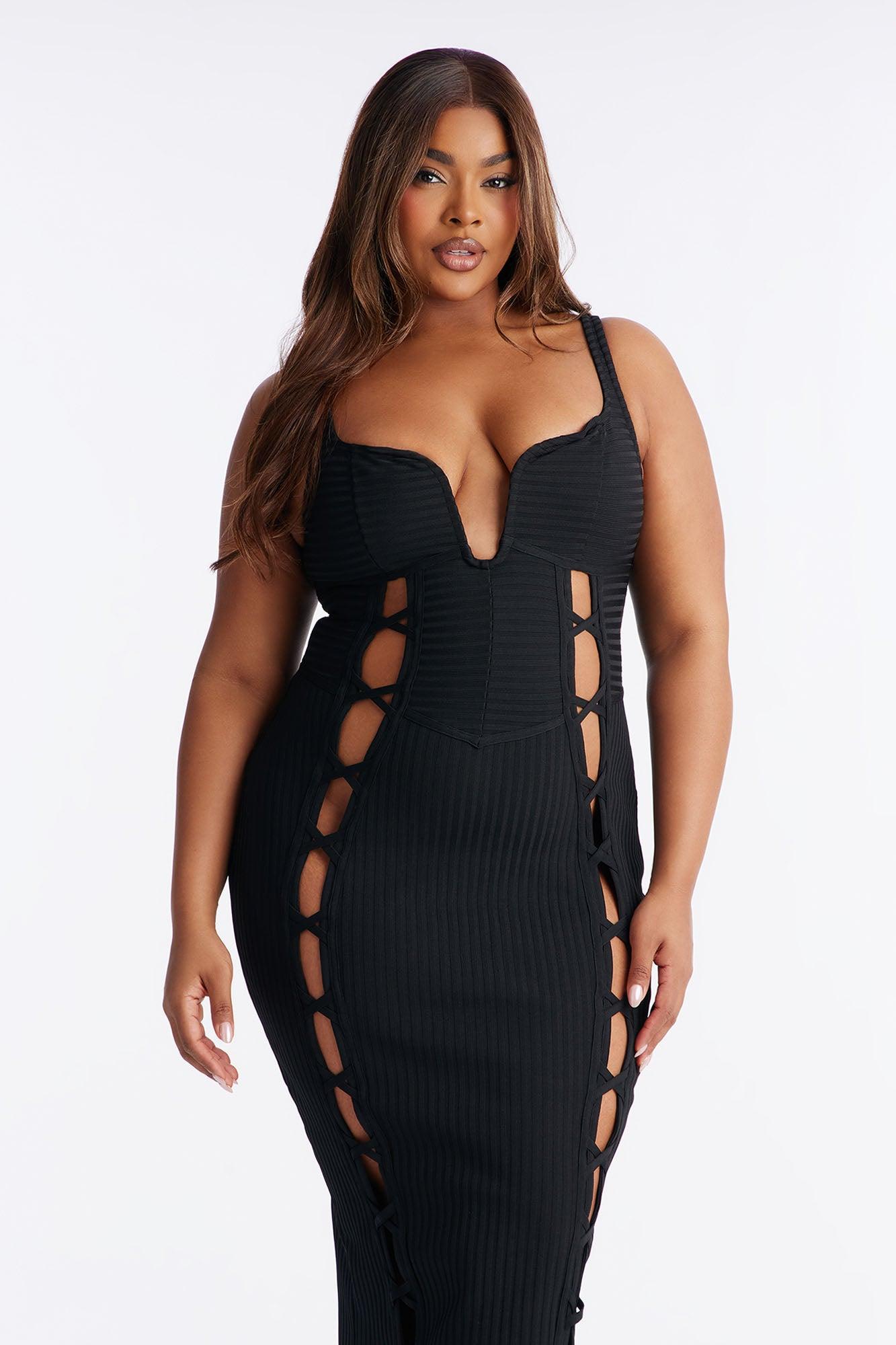 No Cuts Given Bandage Midi Dress - Black Female Product Image