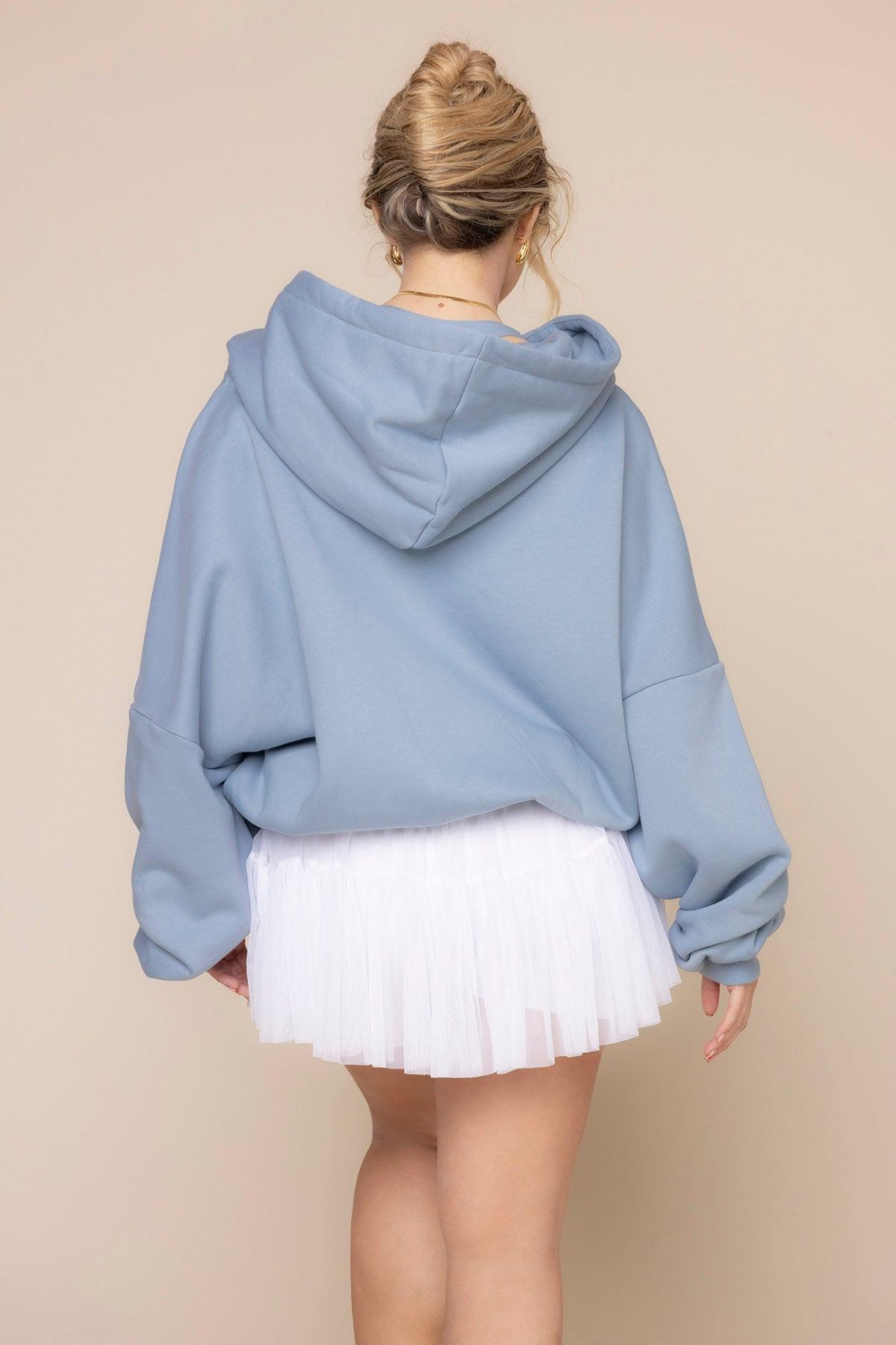 Zip Cloud Hoodie - Blue Storm Product Image