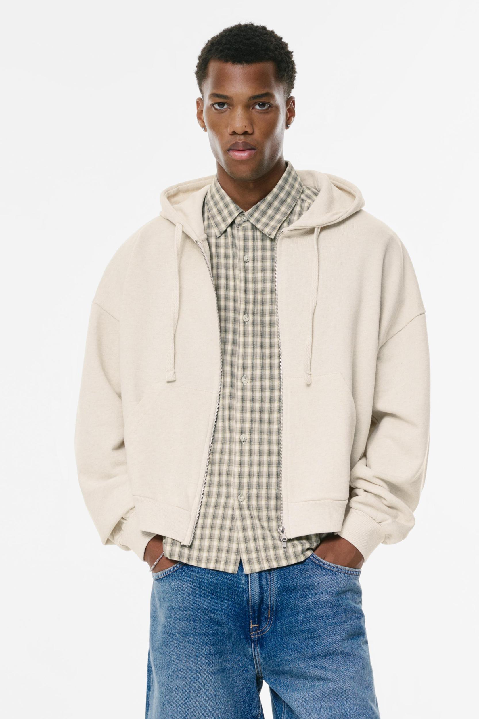 Cropped zip-up hoodie Product Image