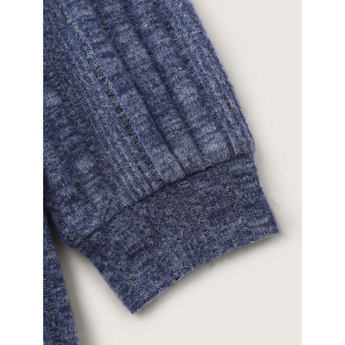 Plus Size Textured Lace Trim Cut-Out Back Sweatshirt Women Navy Leisure Woven ribbon&lace trim Round Neck Casual Sweatshirts BloomChic 12/L Product Image