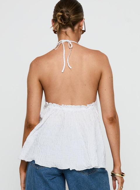 Flutter Halter Top White Product Image