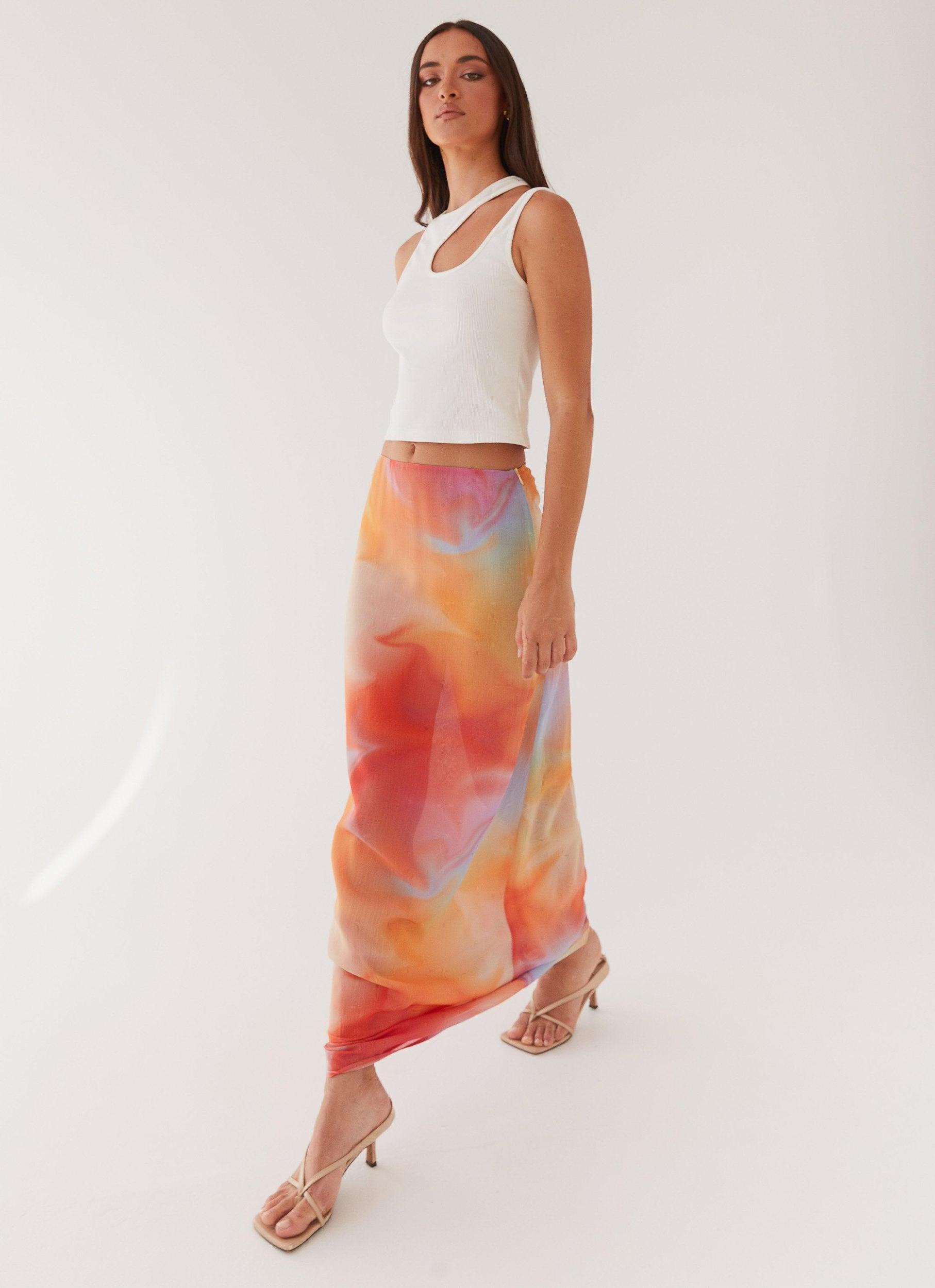 Sunlight Cascade Maxi Skirt - Rainbow Radiance Product Image