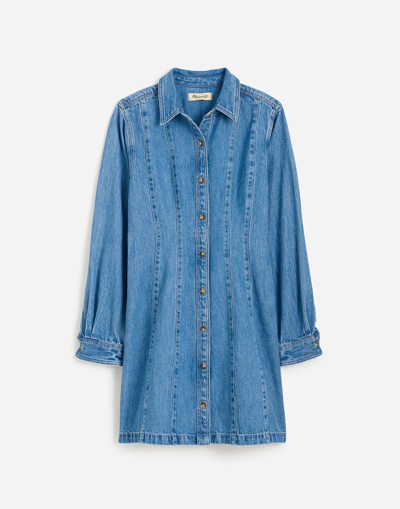 Seamed Mini Dress in Ramey Wash: Airy Denim Edition Product Image