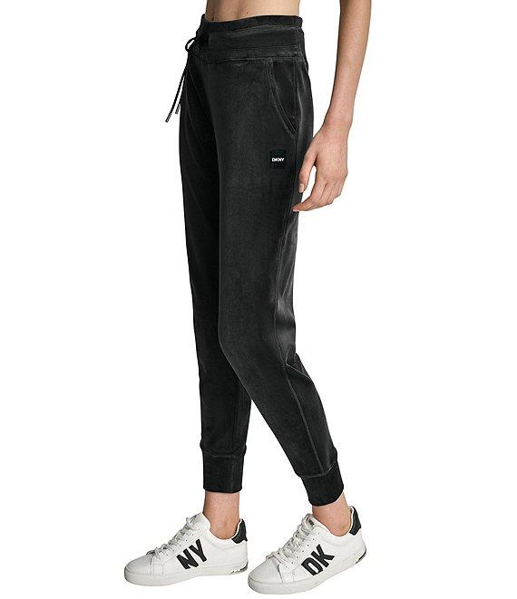 DKNY Sport by Donna Karan Coordinating Mid-Rise Cuffed Slim Fit Velour Joggers Product Image