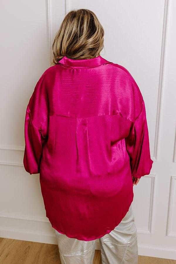 For The Record Button Up In Fuchsia Curves Product Image