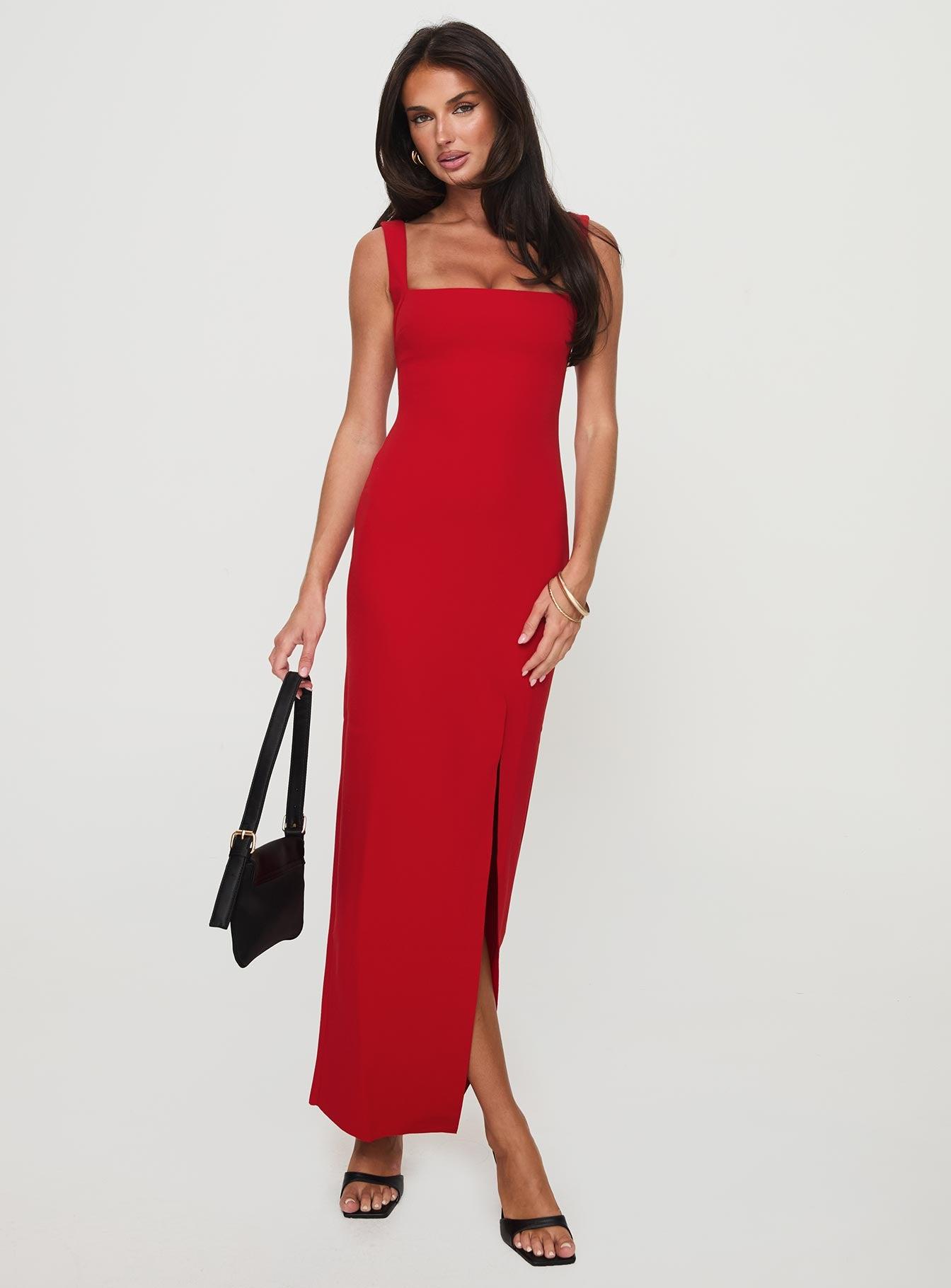 Bombshell Maxi Dress Red Product Image