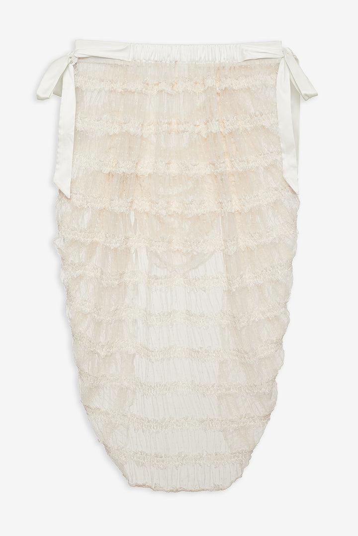 Romy Midi Slip Skirt — White Product Image