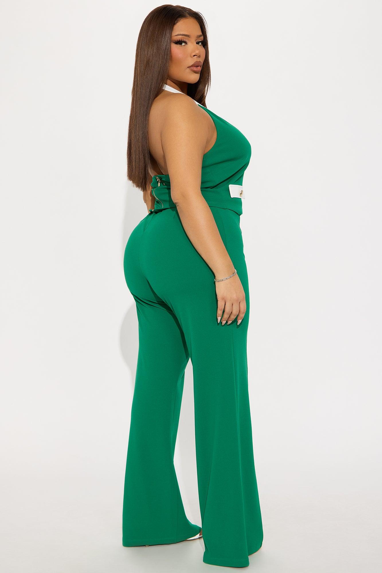 The Viola Vest And Pant Set - Kelly Green Product Image