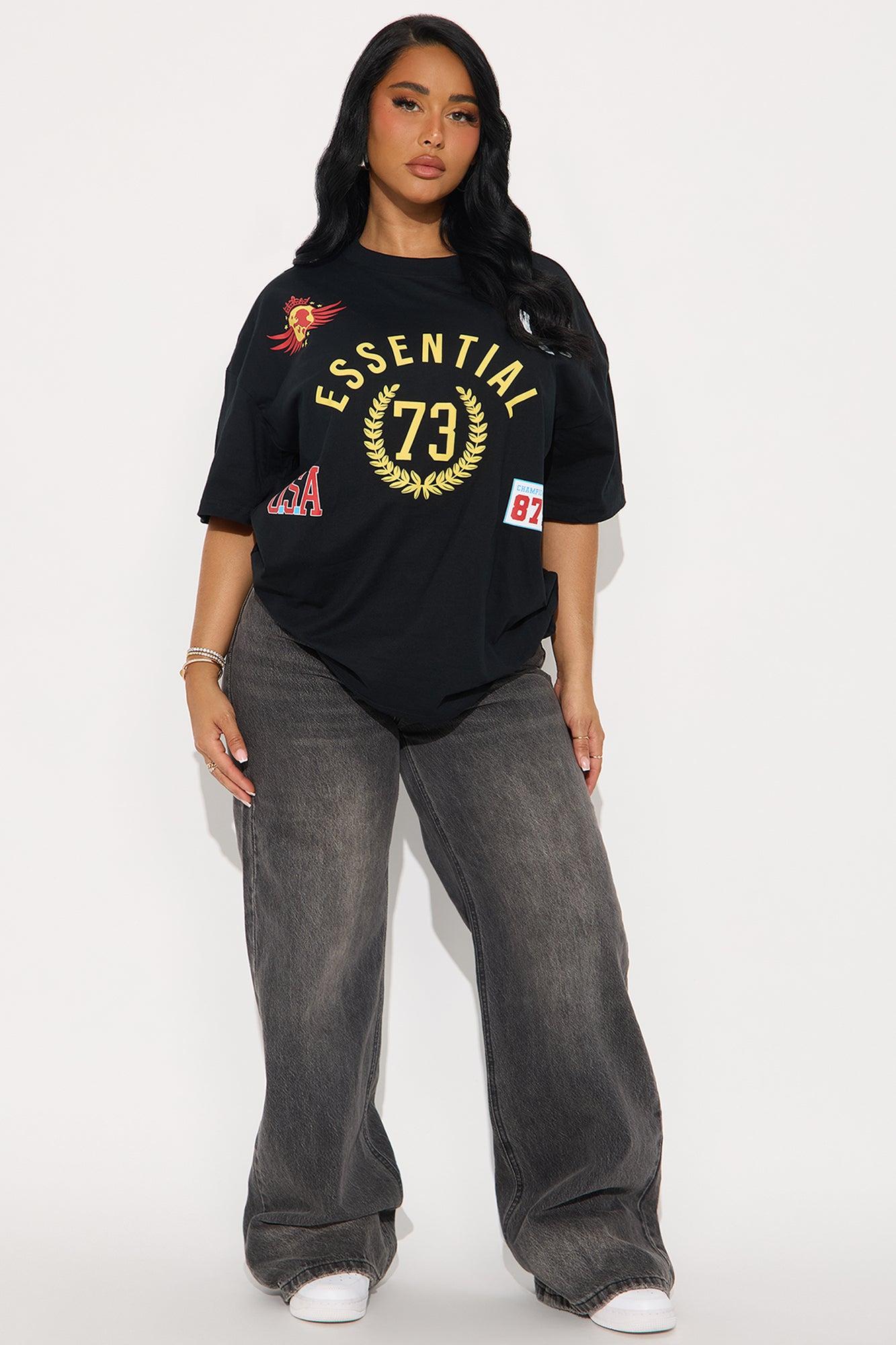 Essential 73 Washed Tee - Black Female Product Image