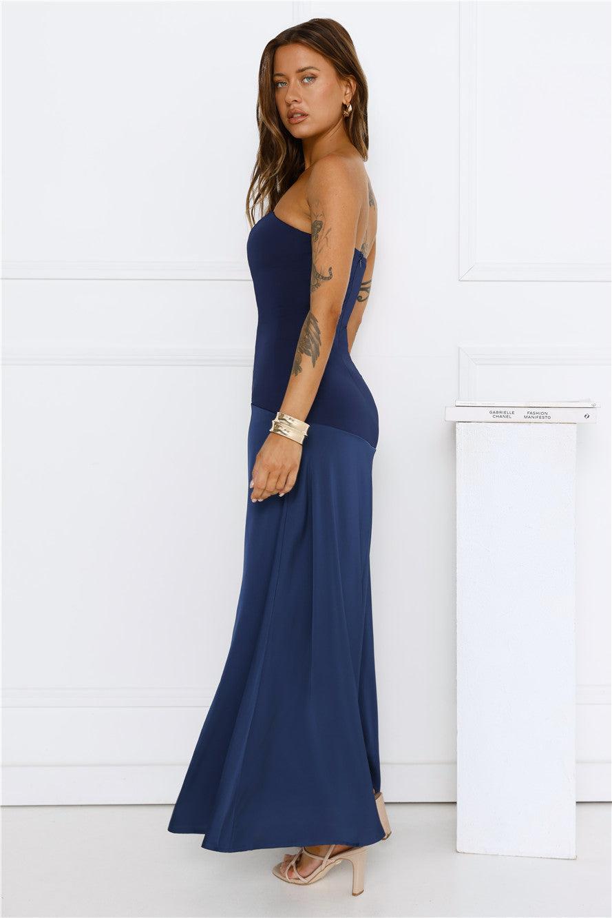 Daydream Darling Strapless Maxi Dress Navy Product Image