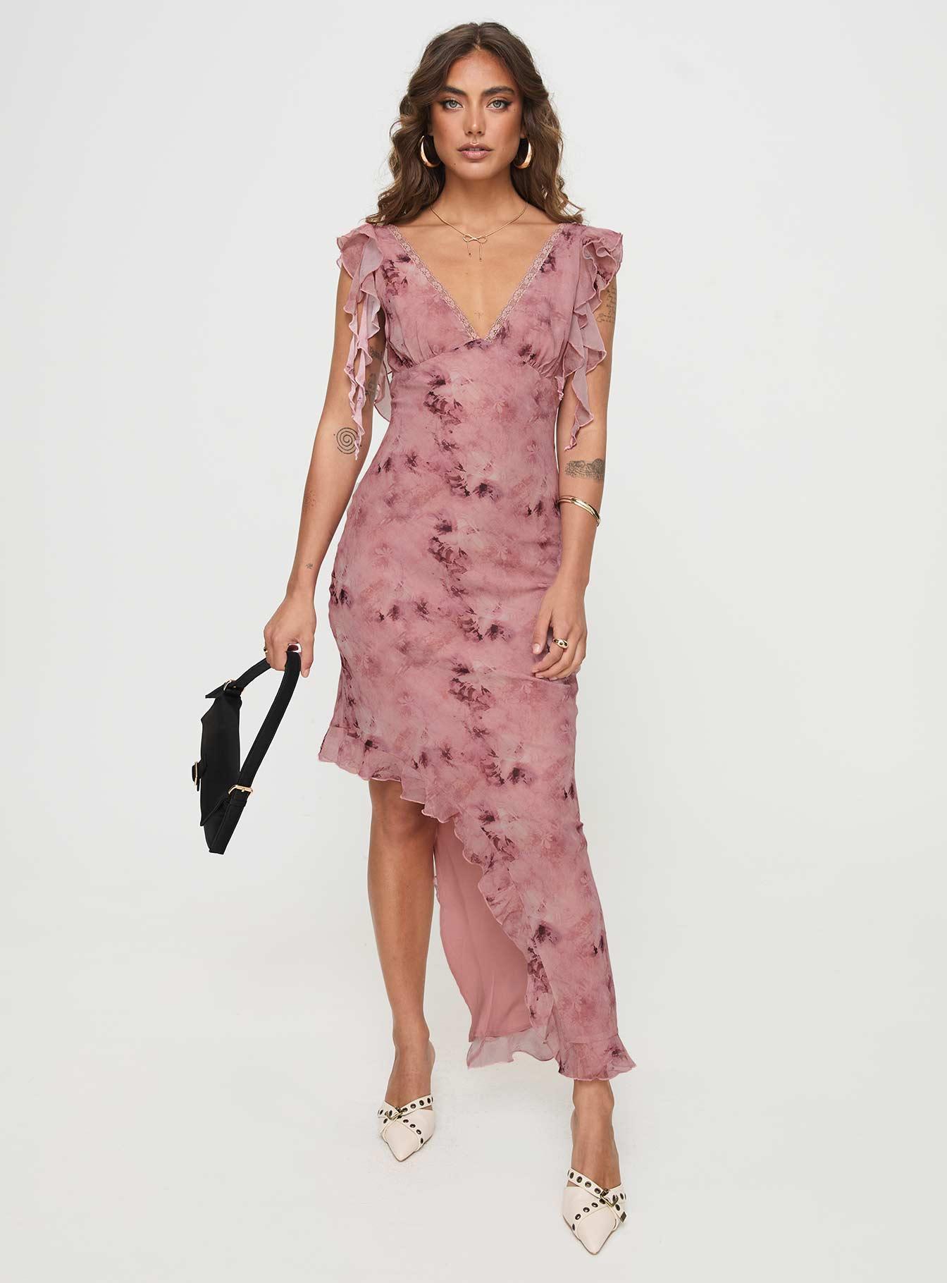 Vestige Midi Dress Pink Product Image