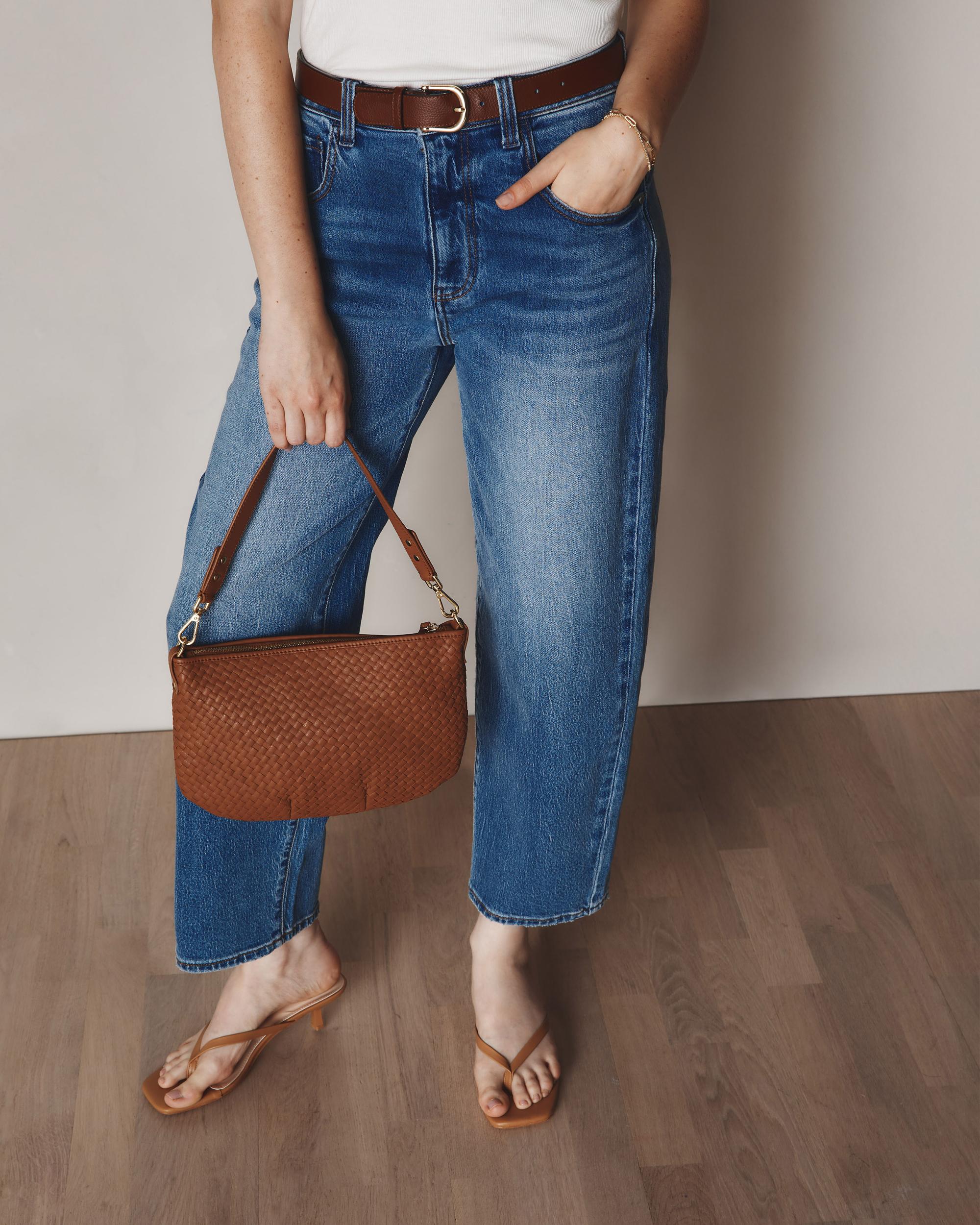 Quince | Women's Italian Handwoven Leather Mini Shoulder Bag Italian Leather Product Image