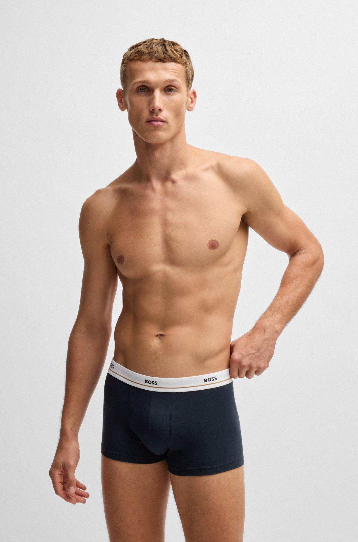Three-pack of stretch-cotton trunks with logo waistbands Product Image