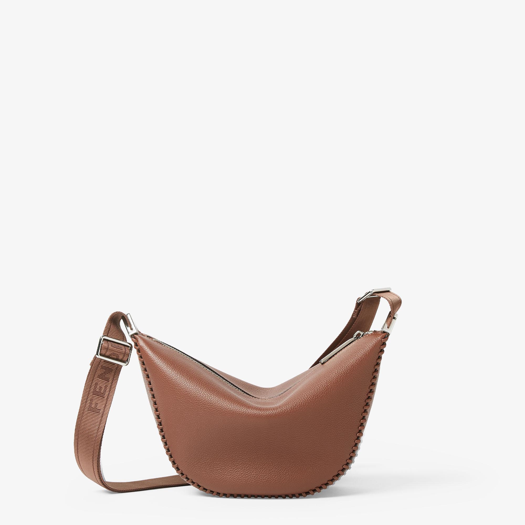 Fendi Roma Leather Fendi Melon SmallBrown leather bag Product Image