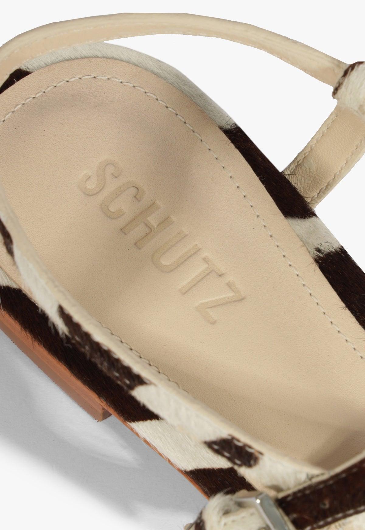 Lisa Animal Print Leather Flat Sandal Product Image