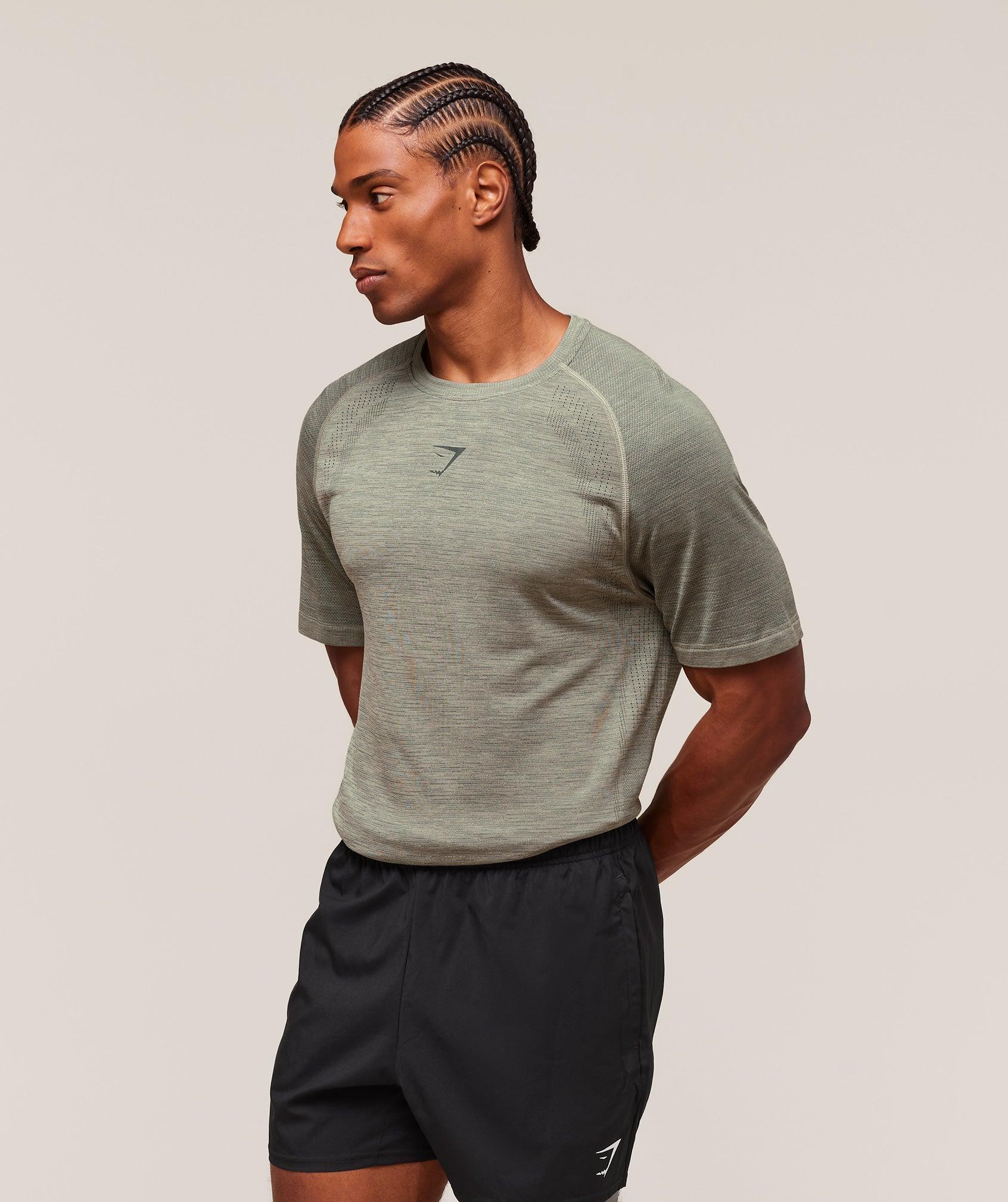 Gymshark Versatile Seamless T-Shirt - Chalk Green/Slate Teal Male Product Image