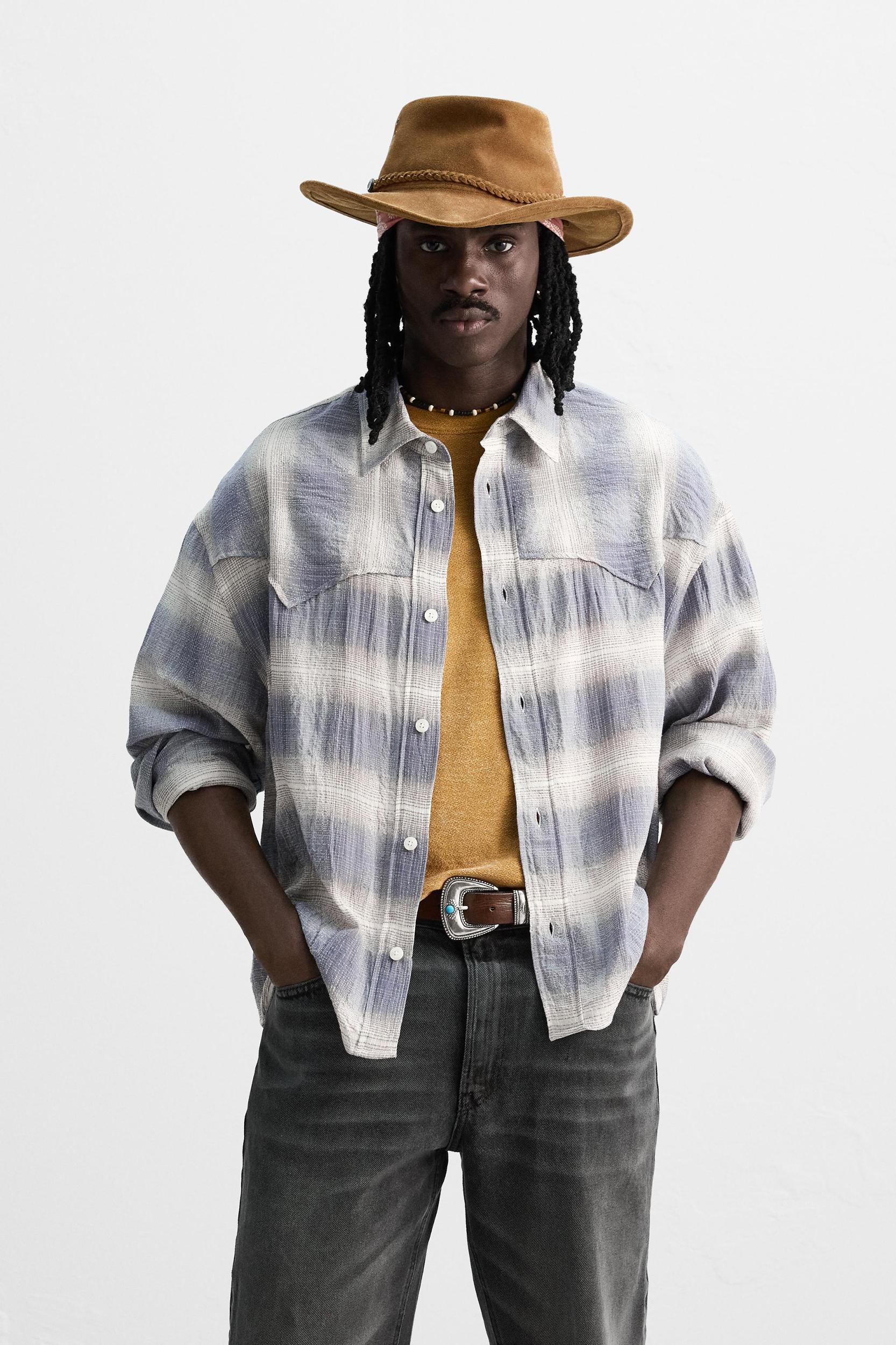 TEXTURED PLAID SHIRT Product Image