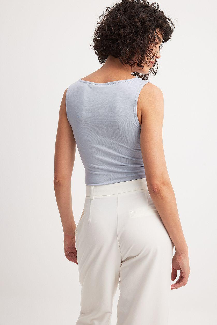 Soft Line Boat Neck Sleeveless Body Product Image