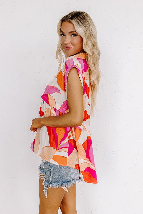 On The Brightside Shift Top in Fuchsia Product Image