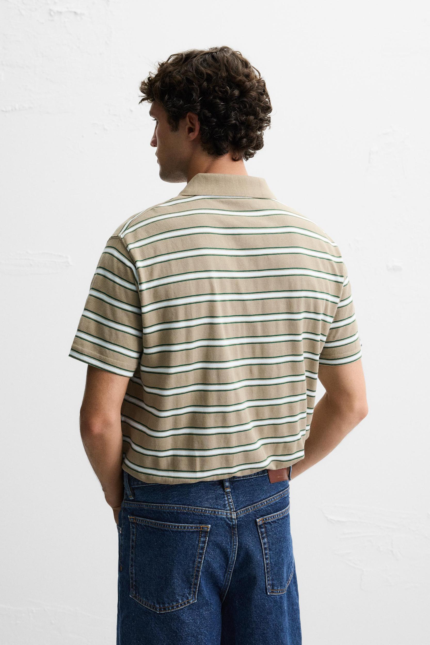 STRIPED PIQUÉ POLO SHIRT Product Image