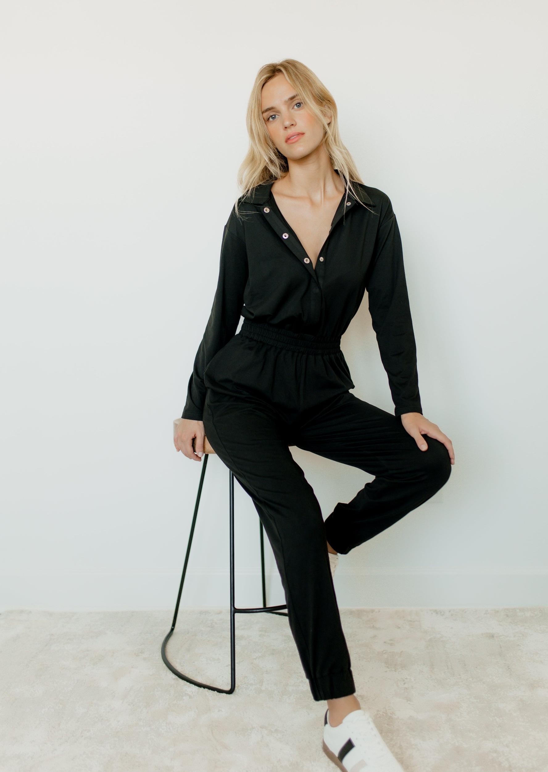 Vivi Long Sleeve Jogger Jumpsuit Product Image