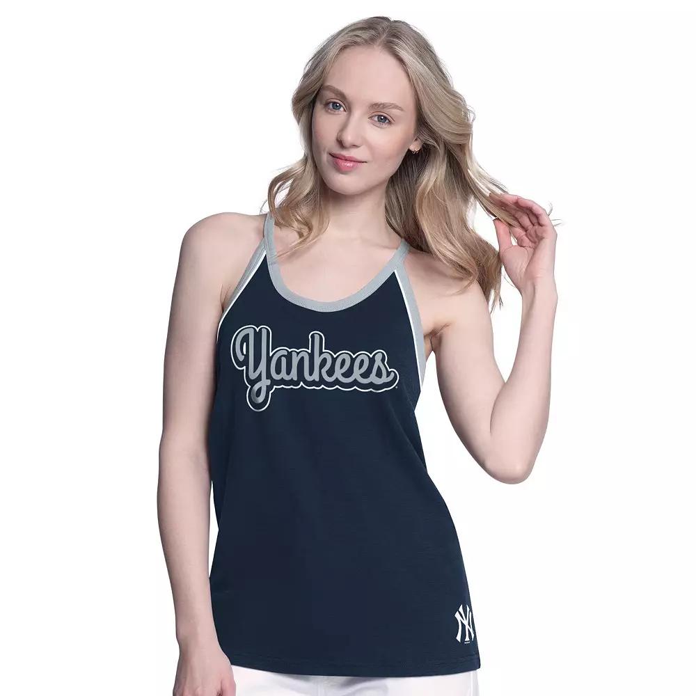 Women's G-III 4Her by Carl Banks Navy Cleveland Guardians Curveball Racerback Tank Top,  Product Image