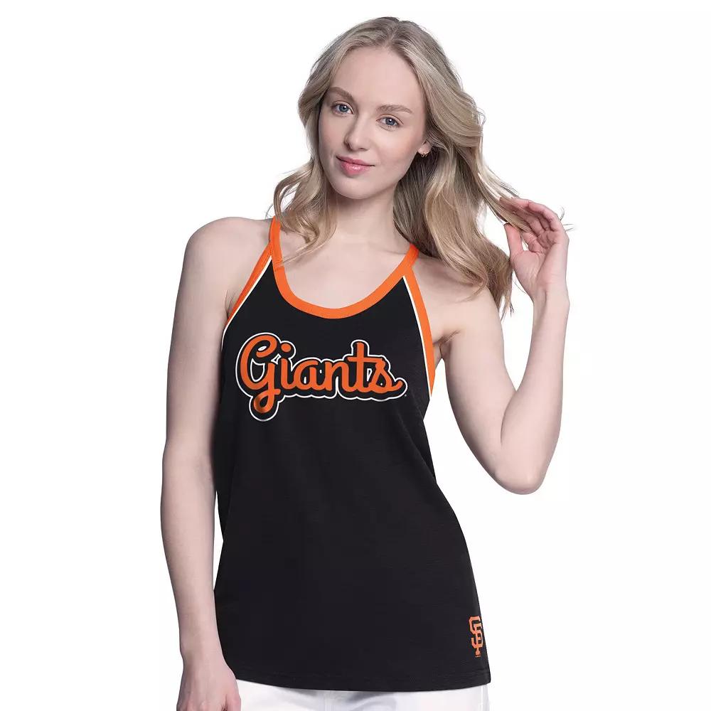 Women's G-III 4Her by Carl Banks Black San Francisco Giants Curveball Racerback Tank Top,  Product Image