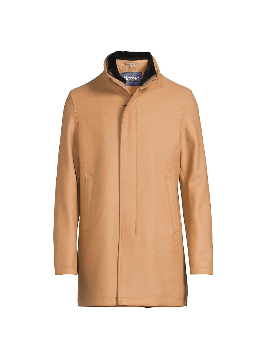 Mens Diagonal Wool Car Coat Product Image