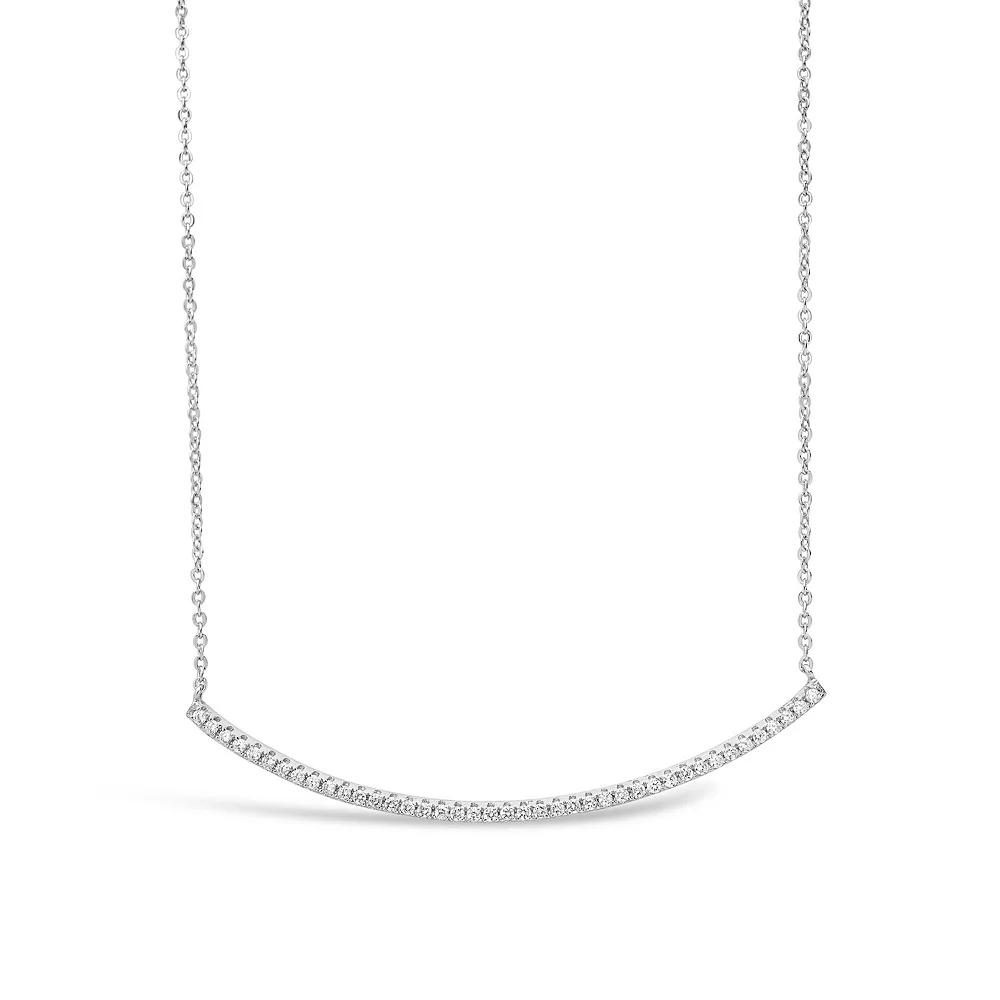 MC Collective Cubic Zirconia Curved Bar Necklace, Women's, Size: 16-18" ADJ, Silver Tone Product Image