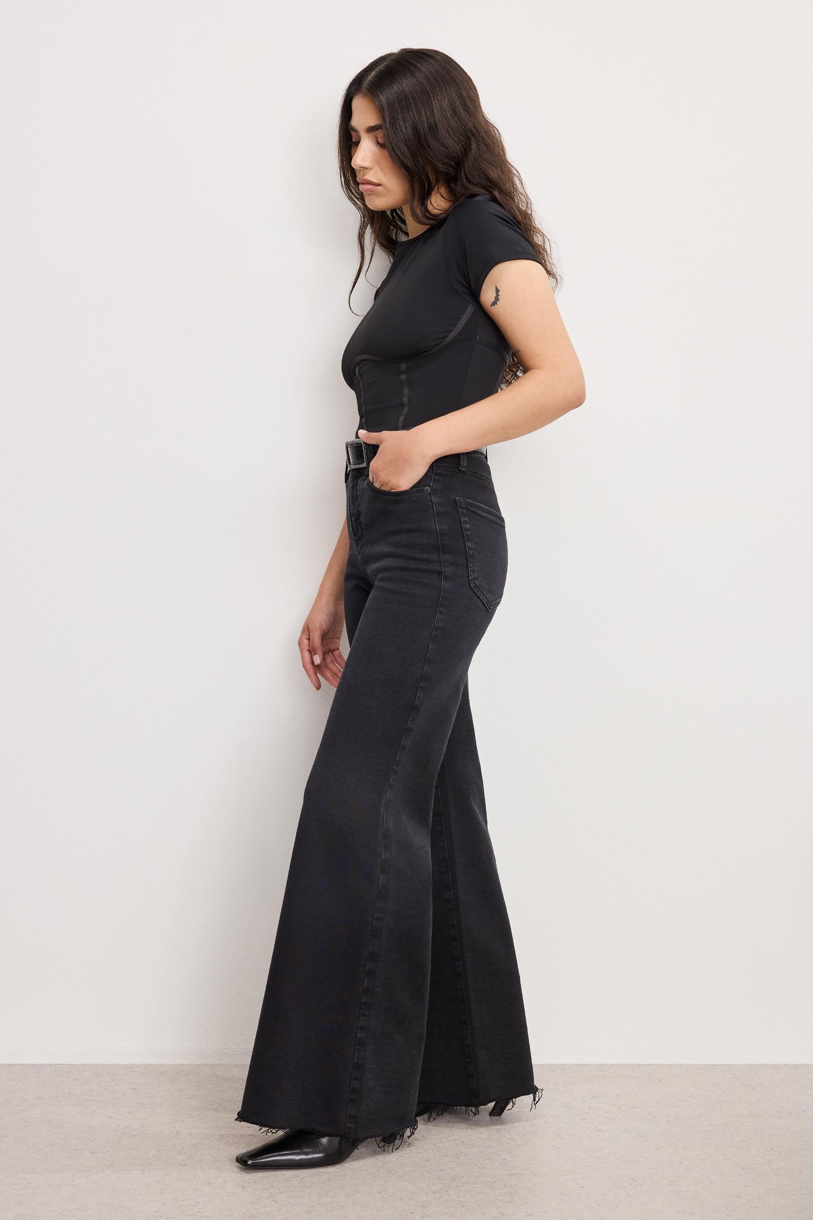 SOFT TECH GOOD PETITE PALAZZO JEANS | BLACK391 Product Image